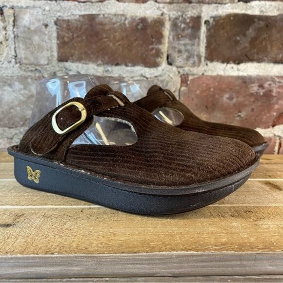 Alegria Classic Capt Corduroy Brown Mule Slip On Wedge Sz Sz 10** - Picture 2 of 9